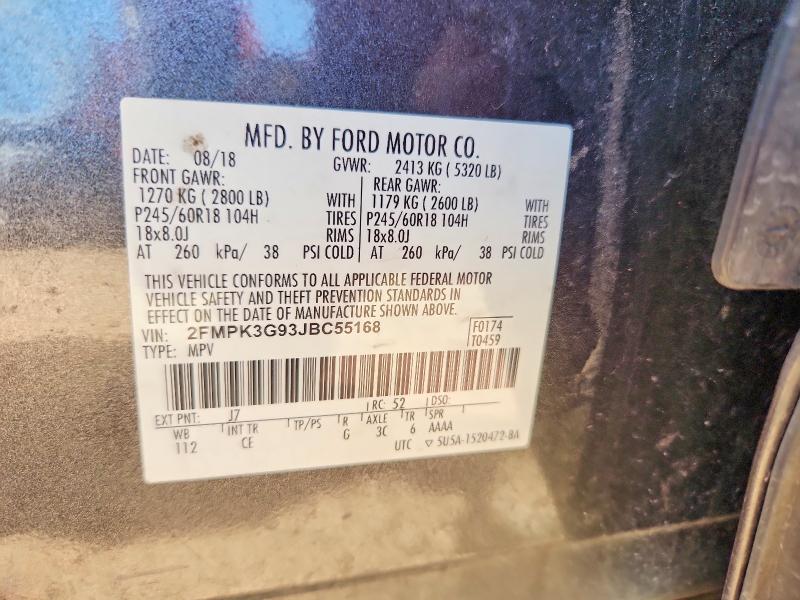 Продажа на аукционе авто 2018 Ford Edge, vin: 2FMPK3G93JBC55168, номер лота: 54548356