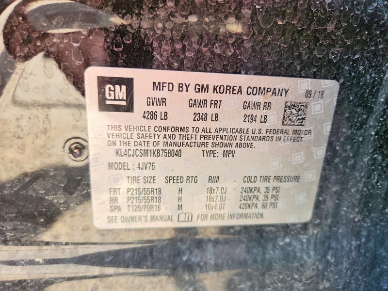 Продажа на аукционе авто 2019 Buick Encore, vin: KL4CJCSM1KB758040, номер лота: 54772466