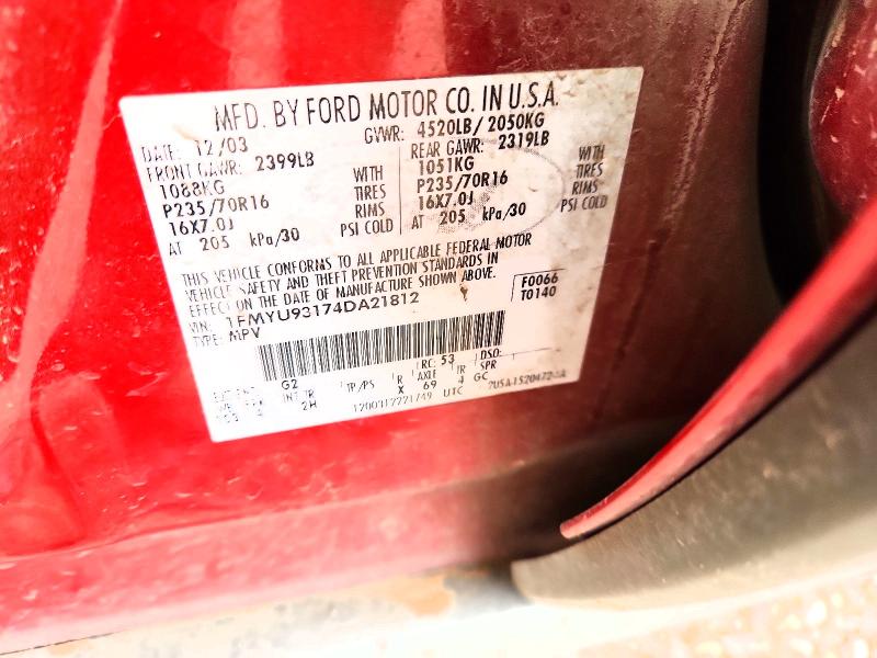2004 Ford Escape მანქანა იყიდება აუქციონზე, vin: 1FMYU93174DA21812, აუქციონის ნომერი: 54980296