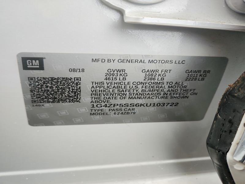 Aukcja sprzedaży 2019 Buick Lacrosse, vin: 1G4ZP5SS6KU103722, numer aukcji: 51866326