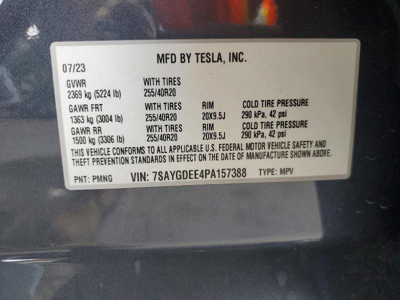 Aukcja sprzedaży 2023 Tesla Model Y, vin: 7SAYGDEE4PA157388, numer aukcji: 51599196