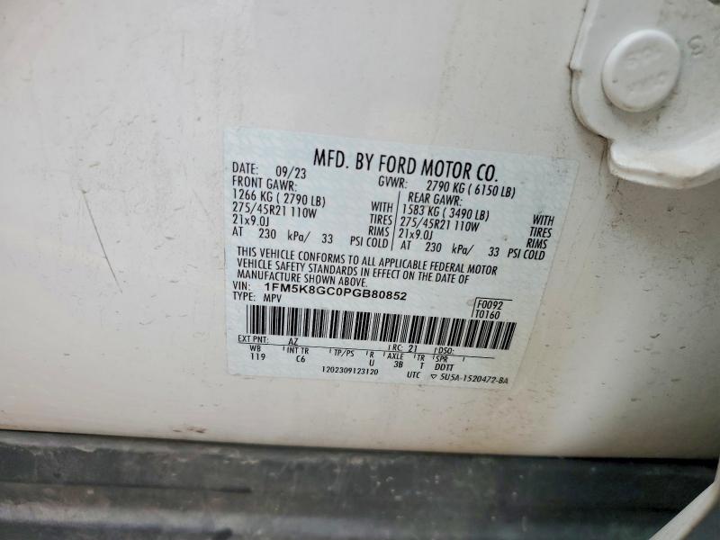 54470276 :رقم المزاد ، 1FM5K8GC0PGB80852 vin ، 2023 Ford Explorer مزاد بيع