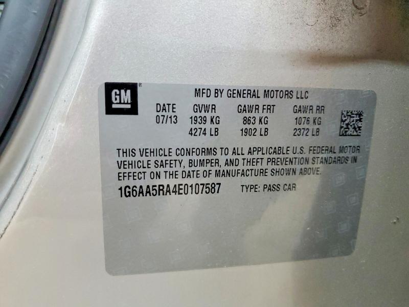 Aukcja sprzedaży 2014 Cadillac Ats, vin: 1G6AA5RA4E0107587, numer aukcji: 54540356