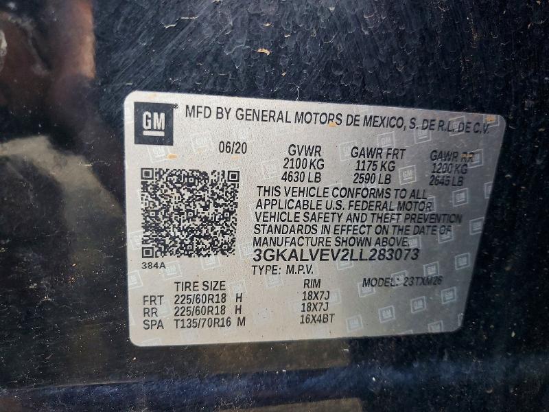 Aukcja sprzedaży 2020 Gmc Terrain, vin: 3GKALVEV2LL283073, numer aukcji: 54313446