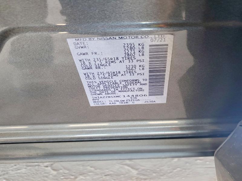 Продажа на аукционе авто 2021 Nissan Murano, vin: 5N1AZ2BSXMC144806, номер лота: 54541476