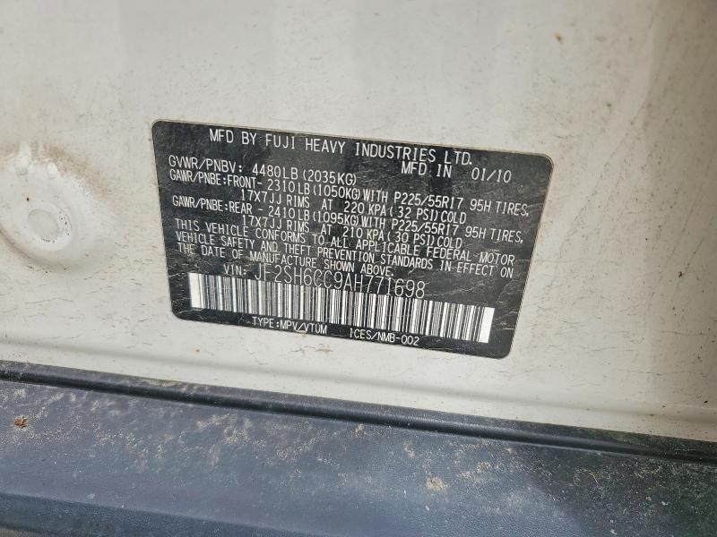 Aukcja sprzedaży 2010 Subaru Forester, vin: JF2SH6CC9AH771698, numer aukcji: 54634476
