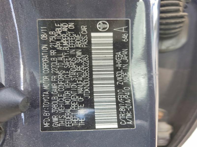53380826 :رقم المزاد ، JTDKN3DU3B5302283 vin ، 2011 Toyota Prius مزاد بيع
