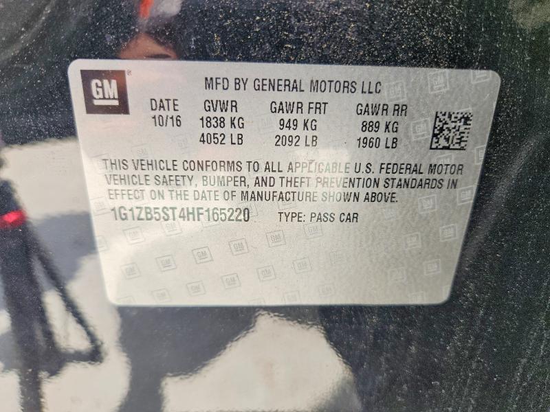 53771266 :رقم المزاد ، 1G1ZB5ST4HF165220 vin ، 2017 Chevrolet Malibu مزاد بيع