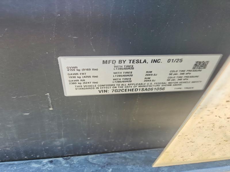 Продажа на аукционе авто 2025 Tesla Cybertruck, vin: 7G2CEHED1SA061056, номер лота: 52225296