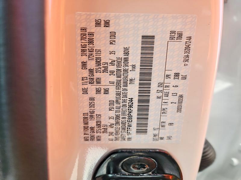 2023 Ford F150 მანქანა იყიდება აუქციონზე, vin: 1FTFW1E88PKF96244, აუქციონის ნომერი: 54618656