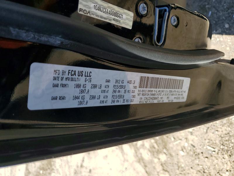 52047836 :رقم المزاد ، 1C4NJCEA4GD800471 vin ، 2016 Jeep Compass مزاد بيع
