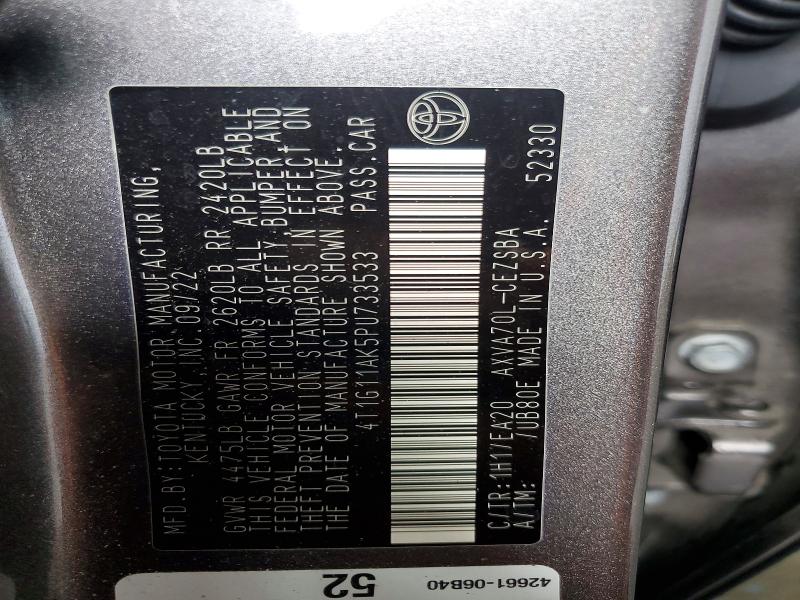54984376 :رقم المزاد ، 4T1G11AK5PU733533 vin ، 2023 Toyota Camry مزاد بيع