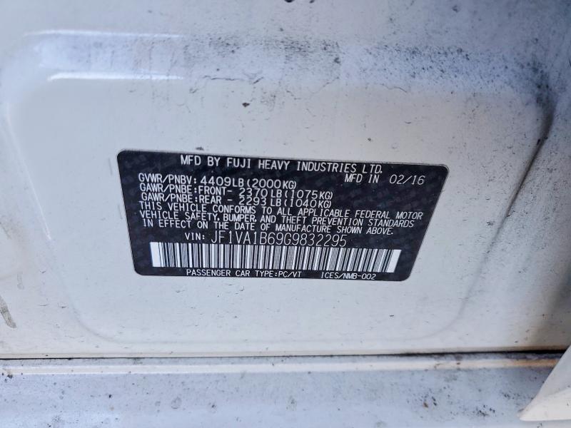 Продажа на аукционе авто 2016 Subaru Wrx, vin: JF1VA1B69G9832295, номер лота: 53089266