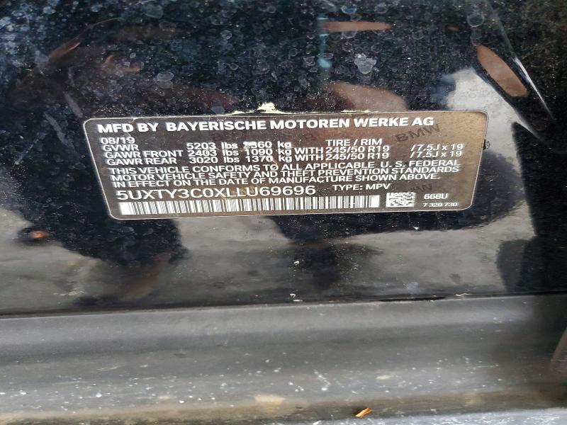 2020 Bmw X3 მანქანა იყიდება აუქციონზე, vin: 5UXTY3C0XLLU69696, აუქციონის ნომერი: 52101236