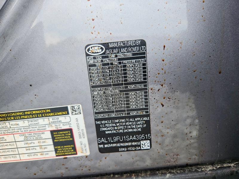 Продаж на аукціоні авто 2025 Land Rover Range Rover Sport, vin: SAL1L9FU1SA439515, номер лоту: 55350686