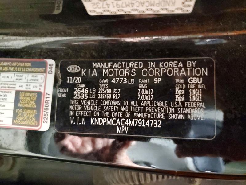 2021 Kia Sportage მანქანა იყიდება აუქციონზე, vin: KNDPMCAC4M7914732, აუქციონის ნომერი: 53552146