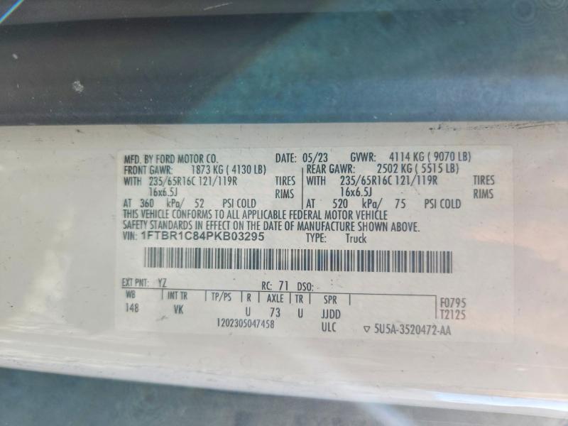 Продажа на аукционе авто 2023 Ford Transit, vin: 1FTBR1C84PKB03295, номер лота: 52902926