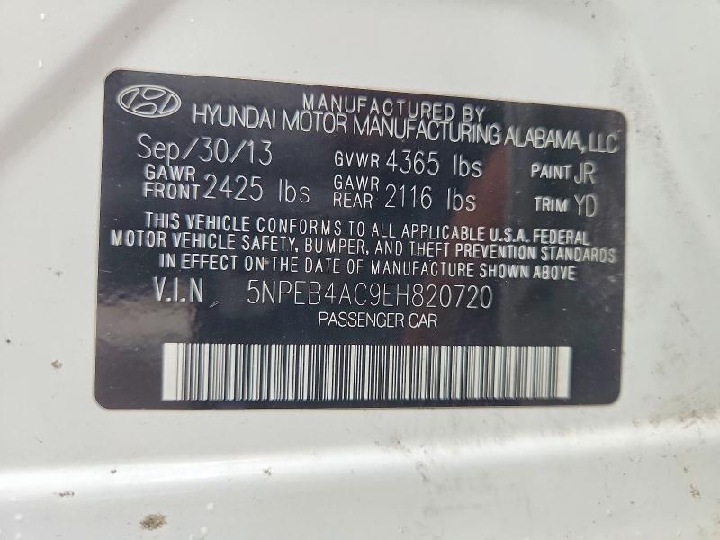 55009026 :رقم المزاد ، 5NPEB4AC9EH820720 vin ، 2014 Hyundai Sonata مزاد بيع