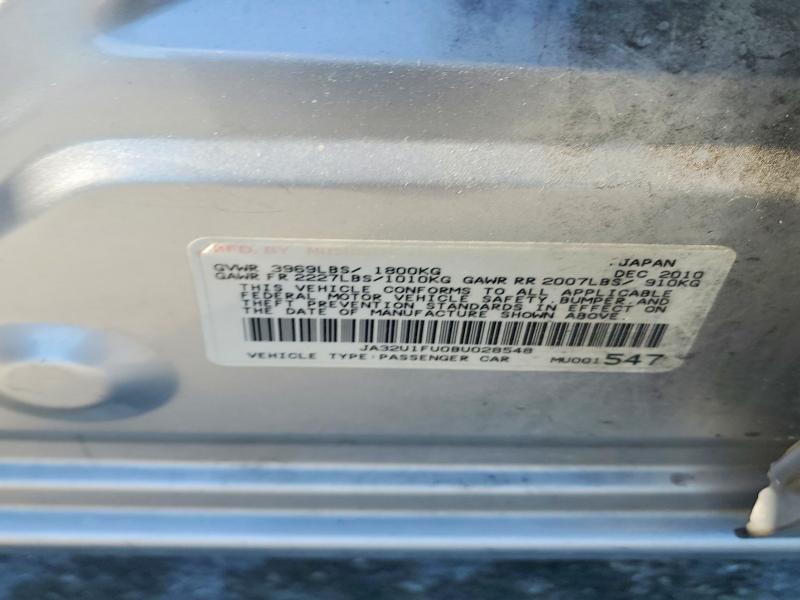 Aukcja sprzedaży 2011 Mitsubishi Lancer, vin: JA32U1FU0BU028548, numer aukcji: 52310996