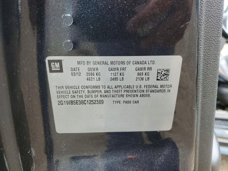 Продажа на аукционе авто 2012 Chevrolet Impala, vin: 2G1WB5E38C1252309, номер лота: 51820626