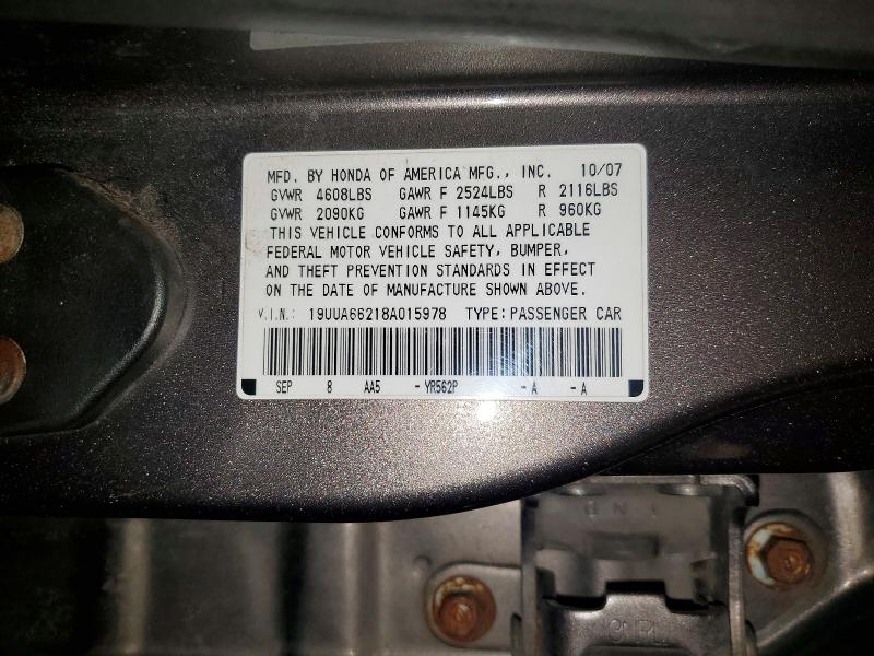 Aukcja sprzedaży 2008 Acura Tl, vin: 19UUA66218A015978, numer aukcji: 52416526