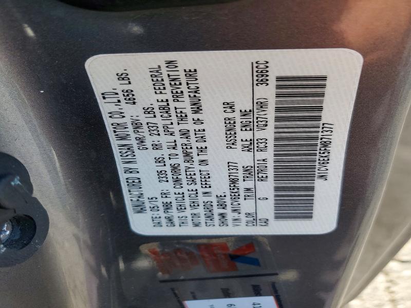 53844386 :رقم المزاد ، JN1CV6EK5FM871377 vin ، 2015 Infiniti Q60 Coupe مزاد بيع