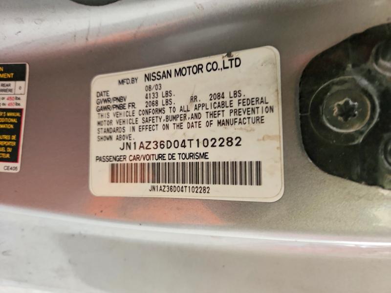 54725136 :رقم المزاد ، JN1AZ36D04T102282 vin ، 2004 Nissan 350z مزاد بيع