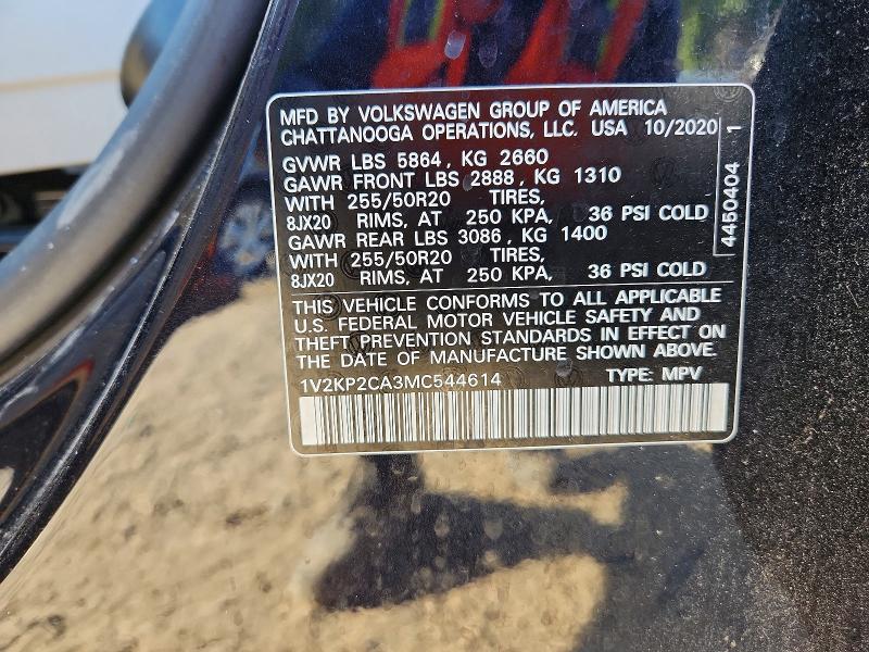 Aukcja sprzedaży 2021 Volkswagen Atlas, vin: 1V2KP2CA3MC544614, numer aukcji: 53397756
