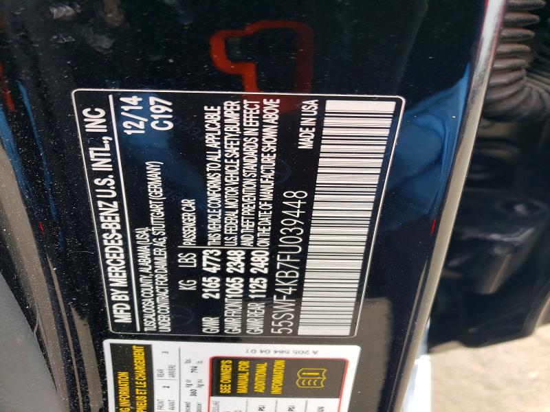 Продажа на аукционе авто 2015 Mercedes-benz C, vin: 55SWF4KB7FU039448, номер лота: 52729616