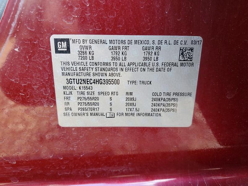 Продажа на аукционе авто 2017 Gmc Sierra, vin: 3GTU2NEC4HG395500, номер лота: 54267136
