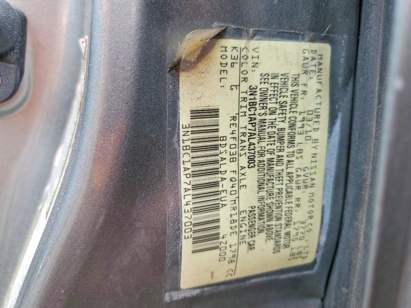 Продаж на аукціоні авто 2010 Nissan Versa, vin: 3N1BC1AP7AL437003, номер лоту: 52580296