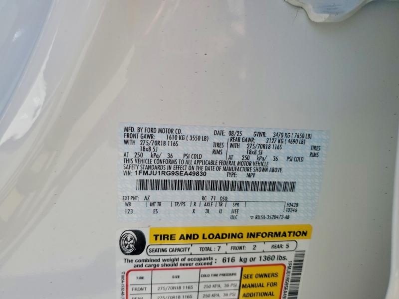 2025 Ford Expedition მანქანა იყიდება აუქციონზე, vin: 1FMJU1RG9SEA49830, აუქციონის ნომერი: 53609266
