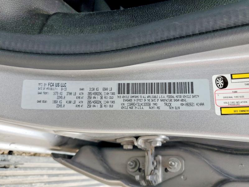 Продажа на аукционе авто 2020 Ram 1500, vin: 1C6RREHT2LN133558, номер лота: 53629326