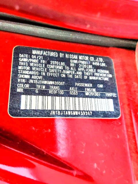 Продажа на аукционе авто 2021 Nissan Rogue Sport, vin: JN1BJ1AW6MW439367, номер лота: 51805556
