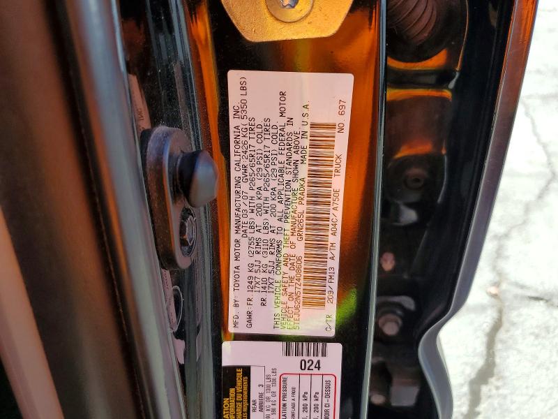 Продажа на аукционе авто 2007 Toyota Tacoma, vin: 5TEJU62N57Z408606, номер лота: 55178726