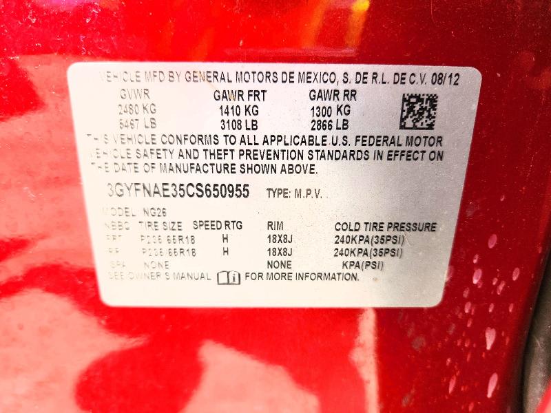 Aukcja sprzedaży 2012 Cadillac Srx, vin: 3GYFNAE35CS650955, numer aukcji: 53776916