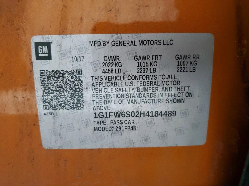 Aukcja sprzedaży 2017 Chevrolet Bolt Ev, vin: 1G1FW6S02H4184489, numer aukcji: 55153596