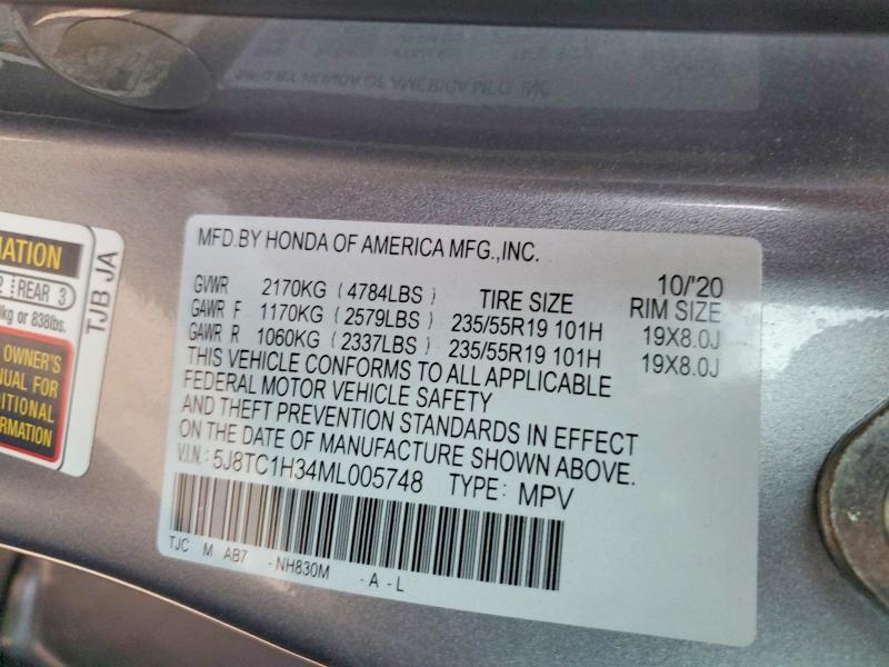 Продажа на аукционе авто 2021 Acura Rdx, vin: 5J8TC1H34ML005748, номер лота: 52654326