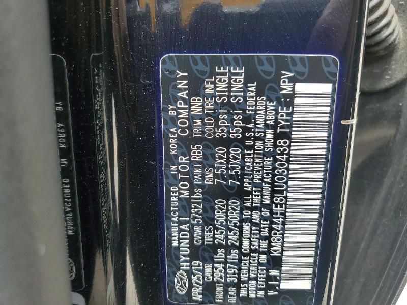 2020 Hyundai Palisade მანქანა იყიდება აუქციონზე, vin: KM8R44HE8LU030438, აუქციონის ნომერი: 52882436