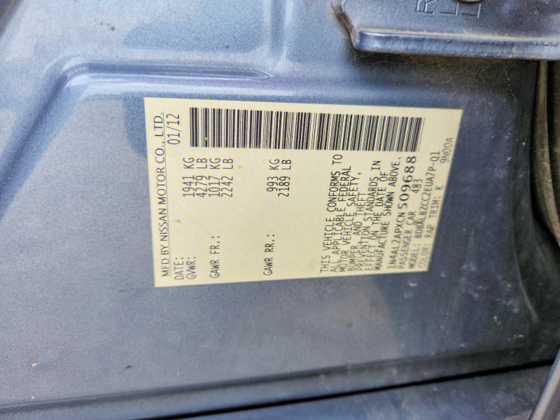 52889026 :رقم المزاد ، 1N4AL2APXCN509688 vin ، 2012 Nissan Altima مزاد بيع