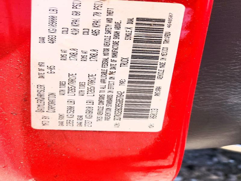 2005 Dodge Ram 2500 მანქანა იყიდება აუქციონზე, vin: 3D7KS28C85G857642, აუქციონის ნომერი: 54618516