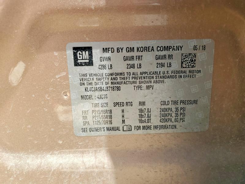 Aukcja sprzedaży 2018 Buick Encore, vin: KL4CJASB4JB718780, numer aukcji: 52523486