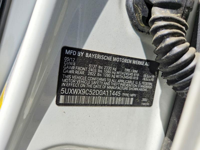 53947756 :رقم المزاد ، 5UXWX9C52D0A11445 vin ، 2013 Bmw X3 مزاد بيع