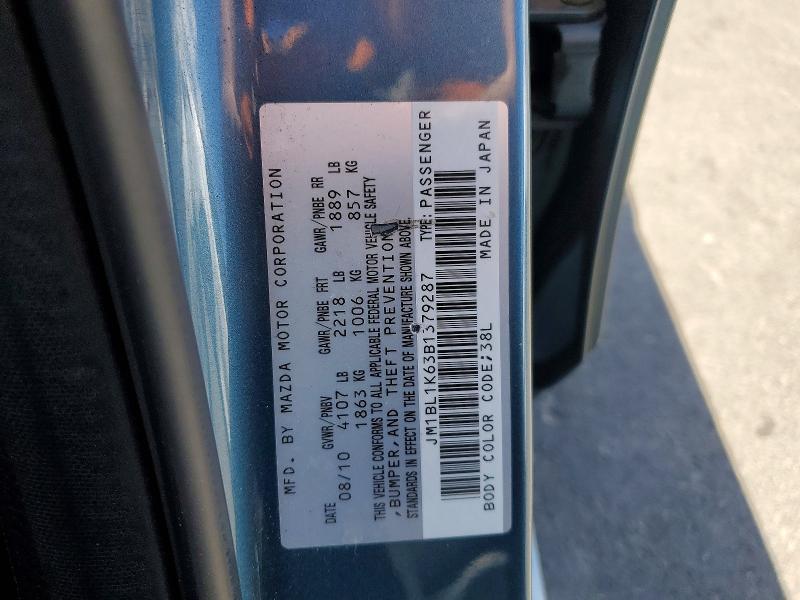 Aukcja sprzedaży 2011 Mazda 3, vin: JM1BL1K63B1379287, numer aukcji: 54895496