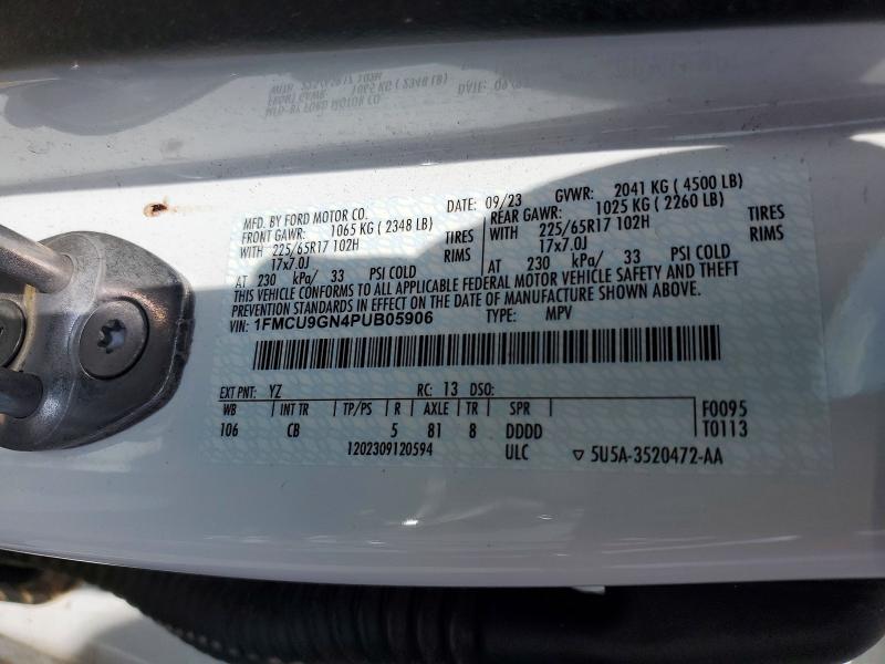 Продажа на аукционе авто 2023 Ford Escape, vin: 1FMCU9GN4PUB05906, номер лота: 53716176