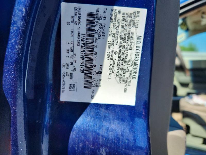 54870956 :رقم المزاد ، 1FAHP36N59W191739 vin ، 2009 Ford Focus مزاد بيع