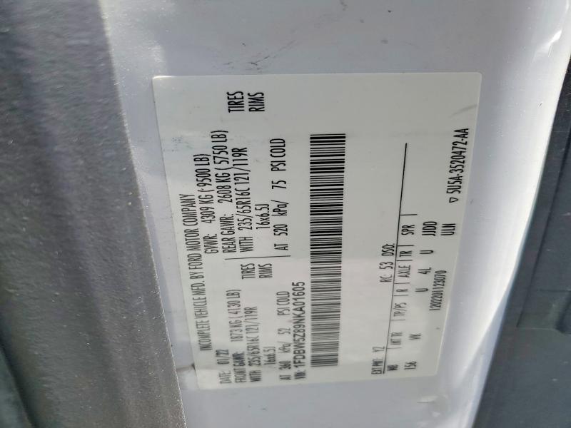 2022 Ford Transit მანქანა იყიდება აუქციონზე, vin: 1FDBW5Z89NKA01605, აუქციონის ნომერი: 53507526