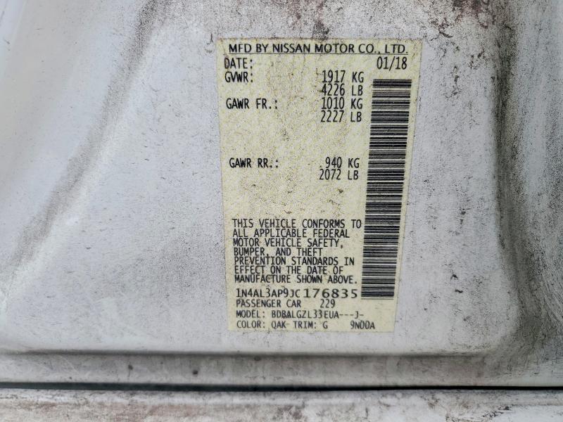 Aukcja sprzedaży 2018 Nissan Altima, vin: 1N4AL3AP9JC176835, numer aukcji: 52490056