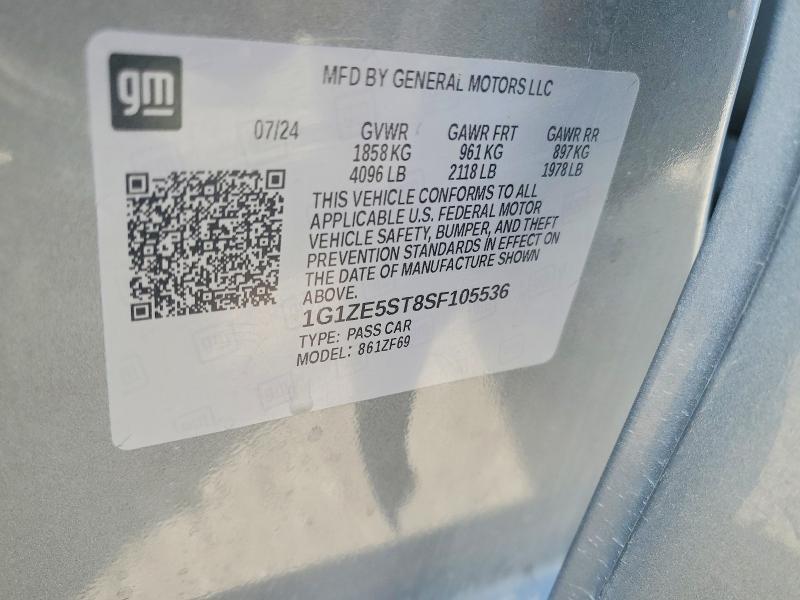 53899276 :رقم المزاد ، 1G1ZE5ST8SF105536 vin ، 2025 Chevrolet Malibu مزاد بيع