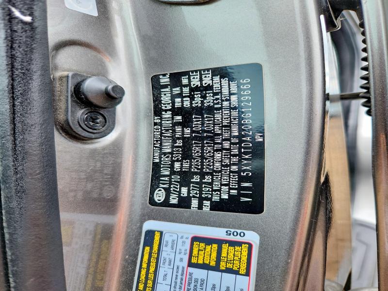 Aukcja sprzedaży 2011 Kia Sorento, vin: 5XYKTDA20BG129666, numer aukcji: 53526876